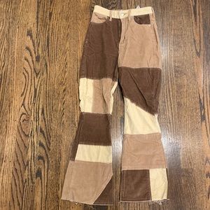 Hollister Social Tourist patch work corduroy flare pants